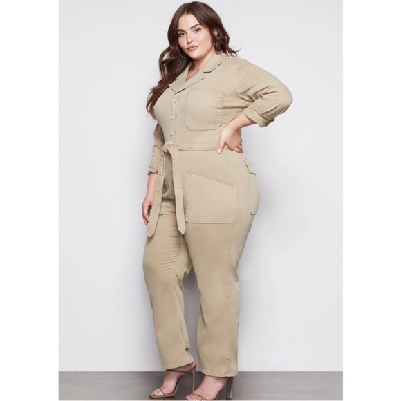 NWT Good American The On Duty khaki jumpsuit Size XXL (5) - Picture 8 of 10